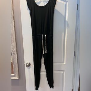 Vici black knit jogger jumpsuit